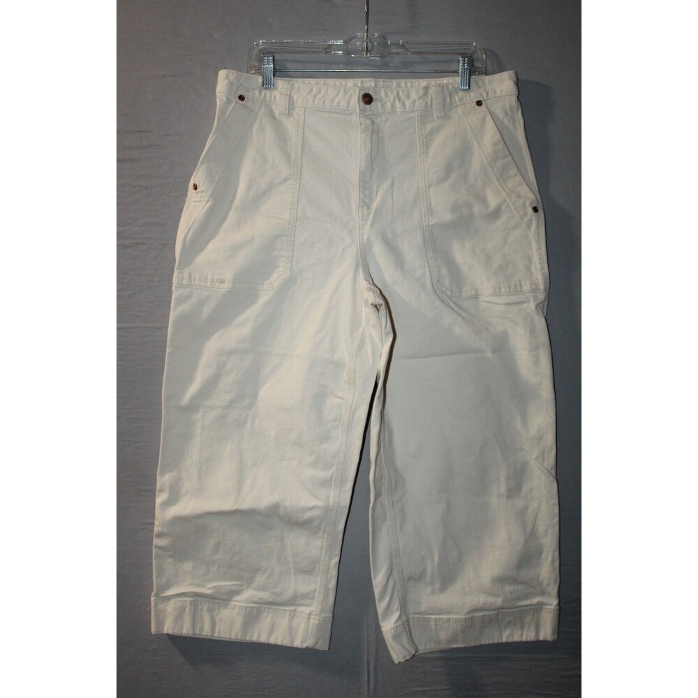 Duluth Trading Women's Size 16 Beige Capri Style Summer Casual Wear Cotton Blend
